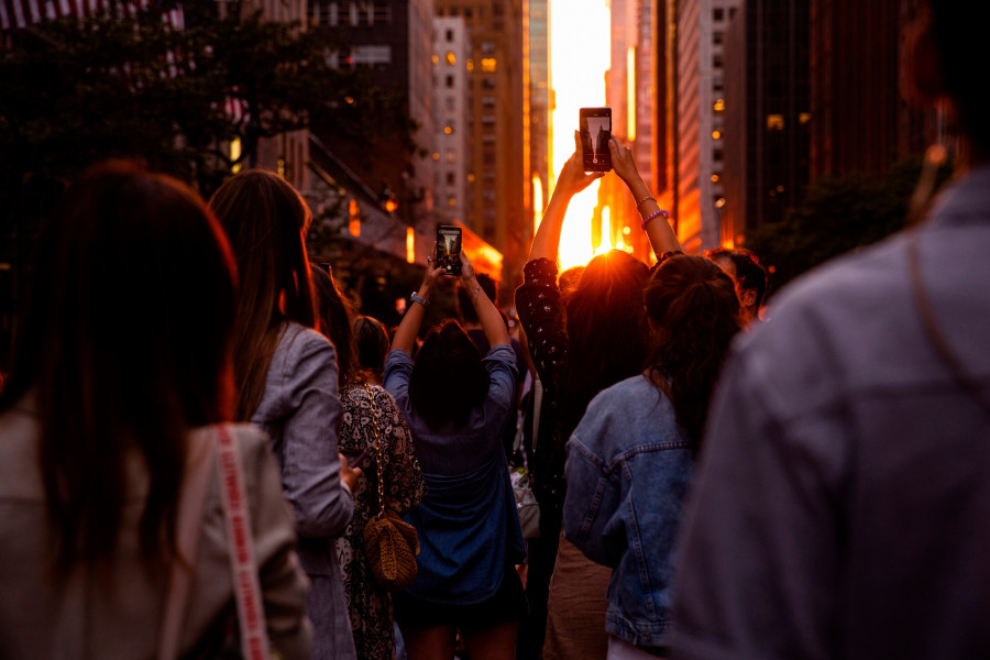 APTOPIX Manhattanhenge