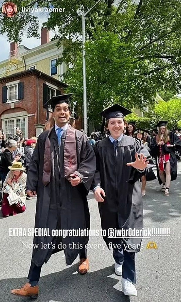 James Broderick and a friend at his college graduation.