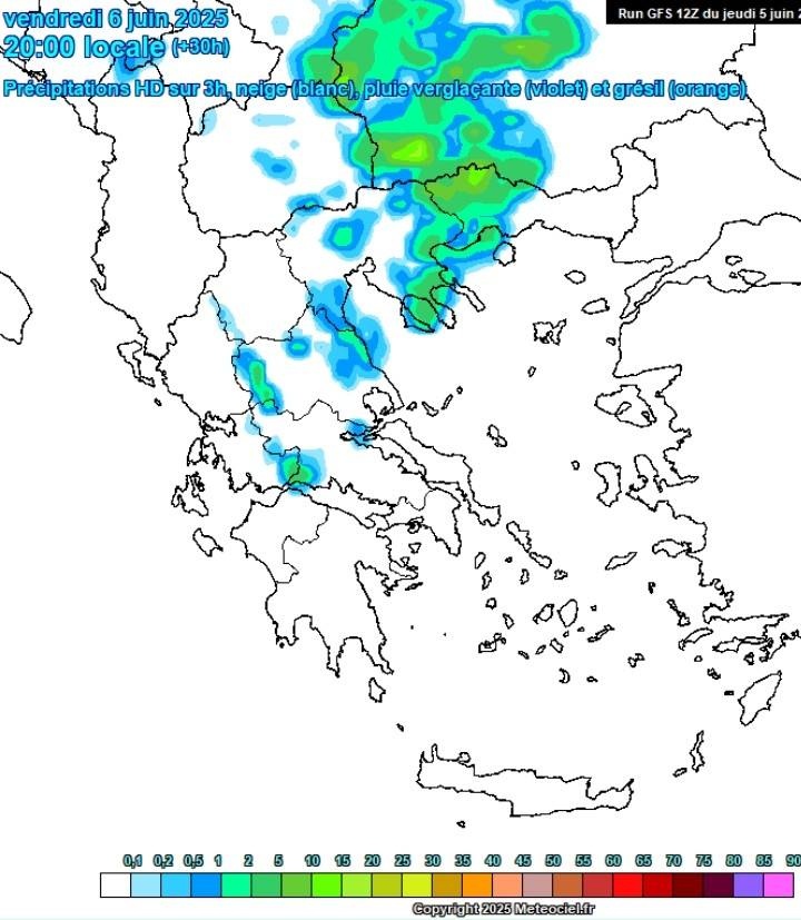 χάρτης βροχές