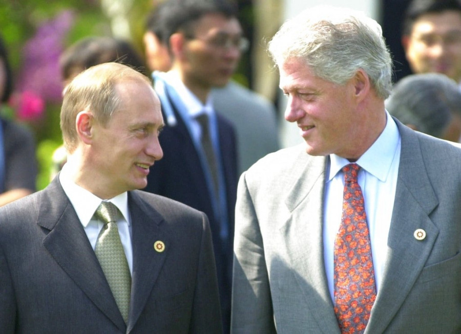 Vladimir Putin and Bill Clinton