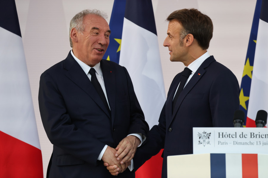 French President Emmanuel Macron addresses the armed forces