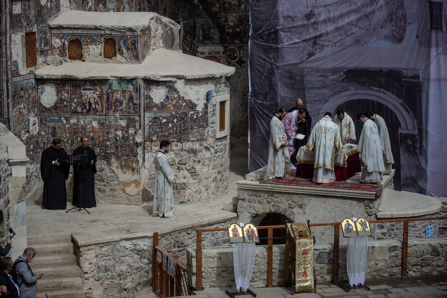 Assumption of Mary service at the Sumela Monastery after five years