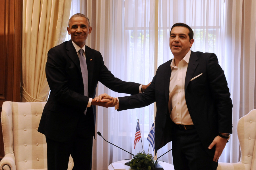 Ο Αλέξης Τσίπρας με τον Μπαράκ Ομπάμα. 