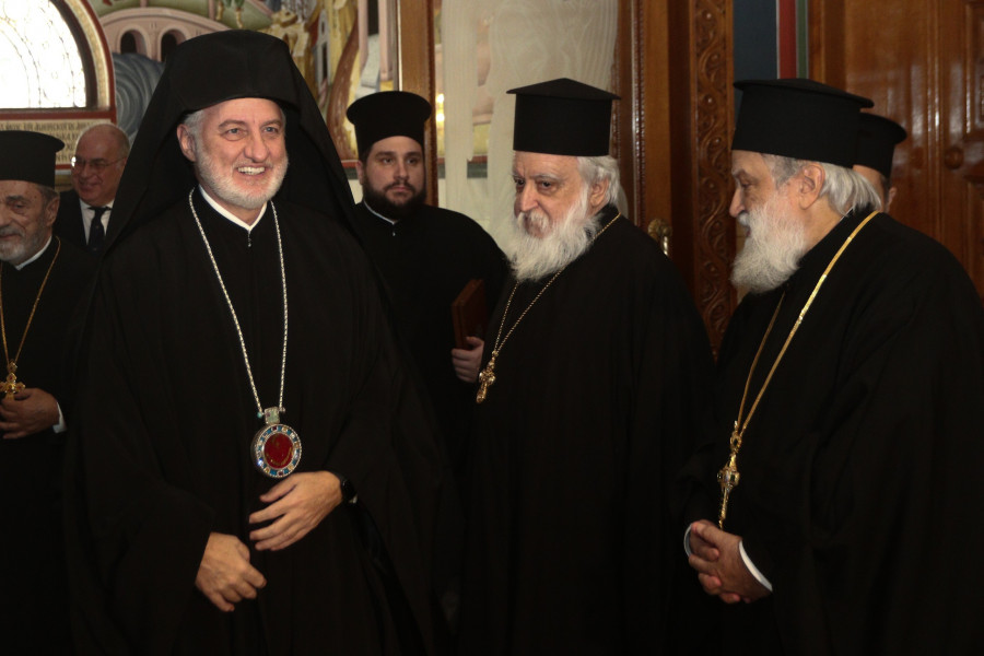 ΣΥΝΑΝΤΗΣΗ ΤΟΥ ΑΡΧΙΕΠΙΣΚΟΠΟΥ ΙΕΡΩΝΥΜΟΥ ΜΕ ΤΟΝ ΑΡΧΙΕΠΙΣΚΟΠΟ ΑΜΕΡΙΚΗΣ-(ΧΡΗΣΤΟΣ ΜΠΟΝΗΣ//ΑΡΧΙΕΠΙΣΚΟΠΗ ΑΘΗΝΩΝ)