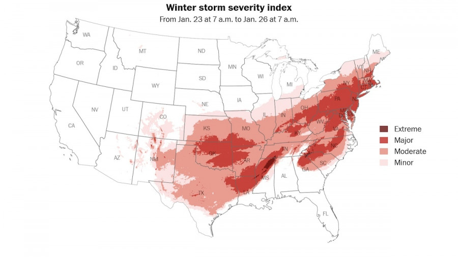 Χάρτης της WP για τις πόλεις που θα βρεθούν στο «μάτι του κυκλώνα».