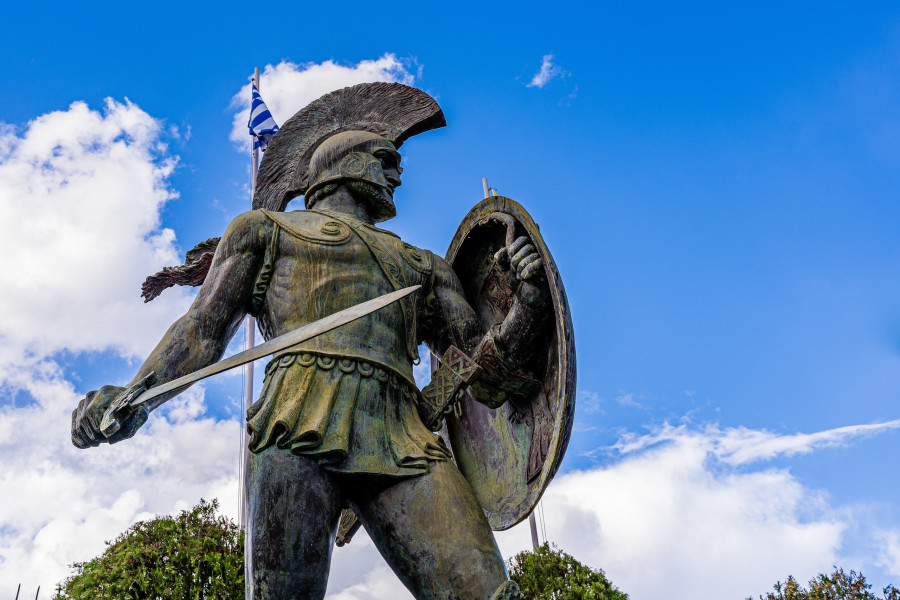 The,Statue,Of,Leonidas,Of,Sparta,In,Greece