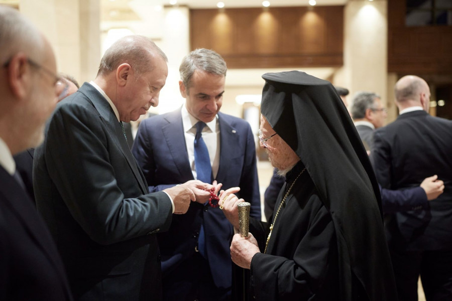 Κυριάκος Μητσοτάκης Ρετζέπ Ταγίπ Ερντογάν Πατριάρχης Βαρθολομαίος