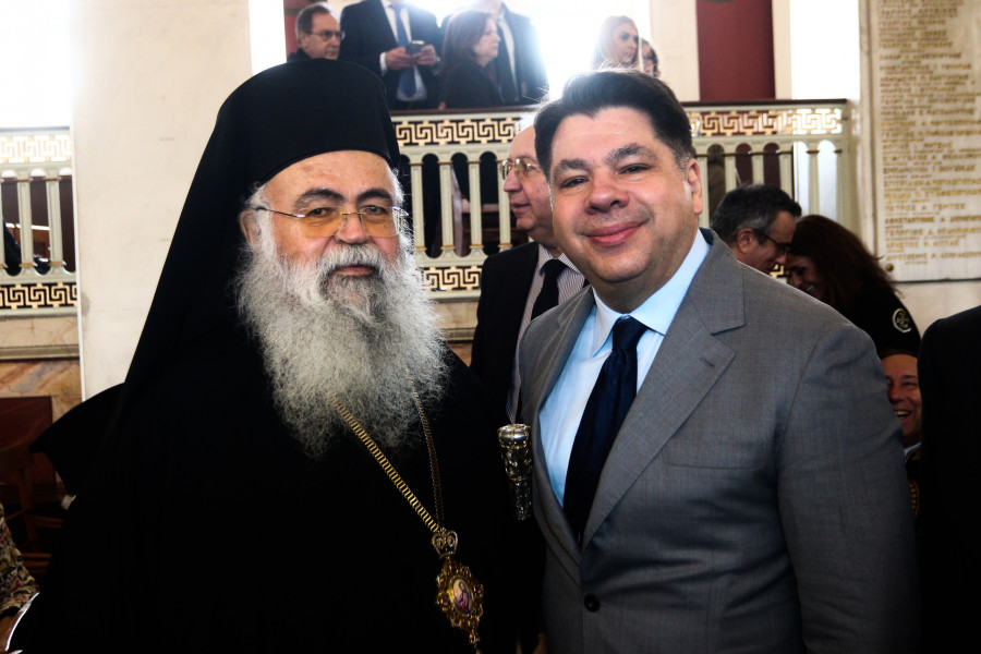 Ο ΑΡΧΙΕΠΙΣΚΟΠΟΣ ΙΕΡΩΝΥΜΟΣ ΣΕ ΕΚΔΗΛΩΣΗ ΤΟΥ ΠΑΝΕΠΣΙΤΗΜΙΟΥ ΑΘΗΝΩΝ ΓΙΑ ΤΗΝ ΙΔΡΥΣΗ ΠΑΡΑΡΤΗΜΑΤΟΣ ΣΤΗΝ ΚΥΠΡΟ (ΧΡΗΣΤΟΣ ΜΠΟΝΗΣ//ΑΡΧΙΕΠΙΣΚΟΠΗ ΑΘΗΝΩΝ)