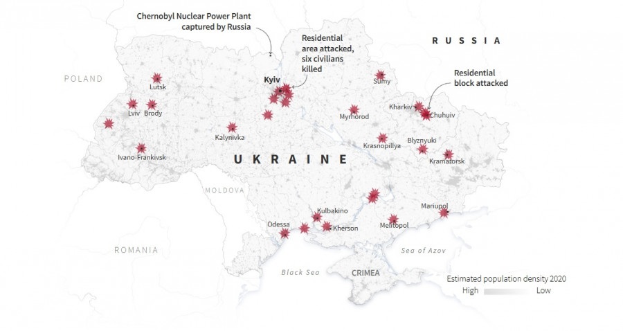 χάρτης χτυπημάτων