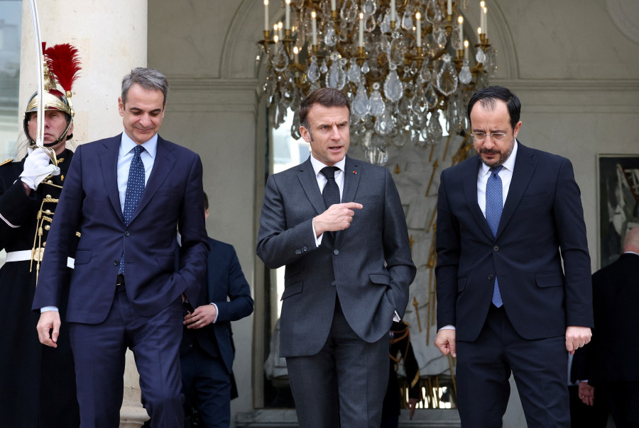Κυριάκος Μητσοτάκης, Εμανουέλ Μακρόν, Νίκος Χριστοδουλίδης