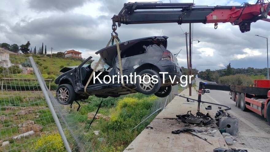 Κορινθία: Σοκαριστικό τροχαίο με δύο τραυματίες στην περιφερειακή Ισθμού - Επιδαύρου