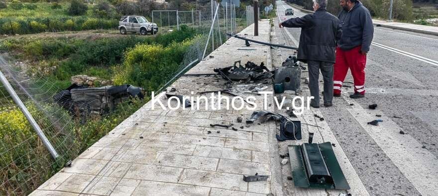 Κορινθία: Σοκαριστικό τροχαίο με δύο τραυματίες στην περιφερειακή Ισθμού - Επιδαύρου