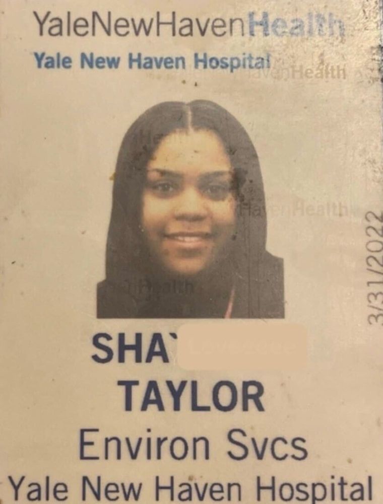 The ID Shay had when she was a janitor at the hospital.