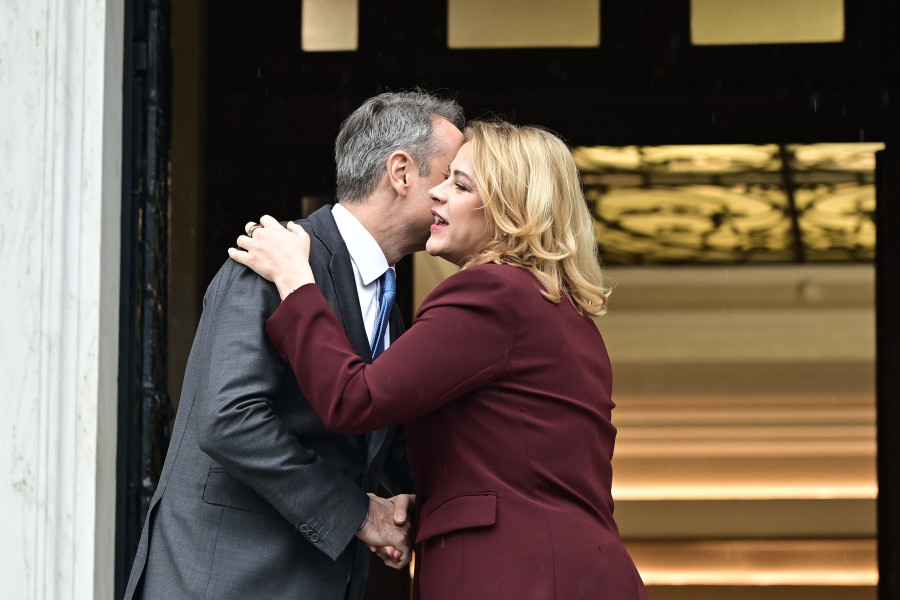 [386491] ΣΥΝΑΝΤΗΣΗ ΤΟΥ ΠΡΩΘΥΠΟΥΡΓΟΥ ΚΥΡΙΑΚΟΥ ΜΗΤΣΟΤΑΚΗ ΜΕ ΤΗΝ ΠΡΩΘΥΠΟΥΡΓΟ ΤΗΣ ΛΕΤΟΝΙΑΣ EVIKA SILINA (ΜΙΧΑΛΗΣ ΚΑΡΑΓΙΑΝΝΗΣ/EUROKINISSI)