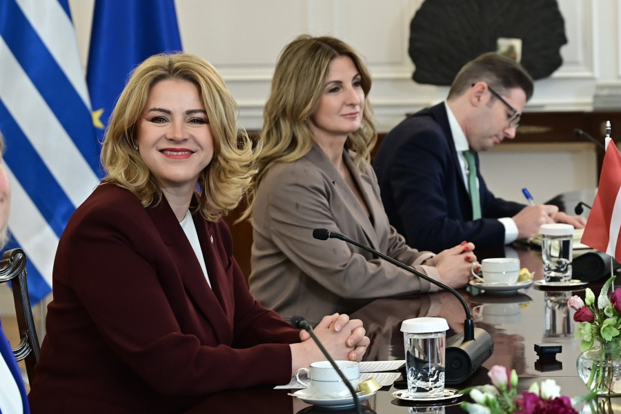 [386491] ΣΥΝΑΝΤΗΣΗ ΤΟΥ ΠΡΩΘΥΠΟΥΡΓΟΥ ΚΥΡΙΑΚΟΥ ΜΗΤΣΟΤΑΚΗ ΜΕ ΤΗΝ ΠΡΩΘΥΠΟΥΡΓΟ ΤΗΣ ΛΕΤΟΝΙΑΣ EVIKA SILINA (ΜΙΧΑΛΗΣ ΚΑΡΑΓΙΑΝΝΗΣ/EUROKINISSI)