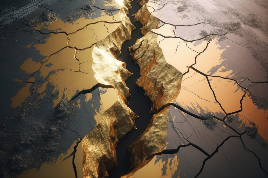 Tectonic plate shift crack. Generate Ai