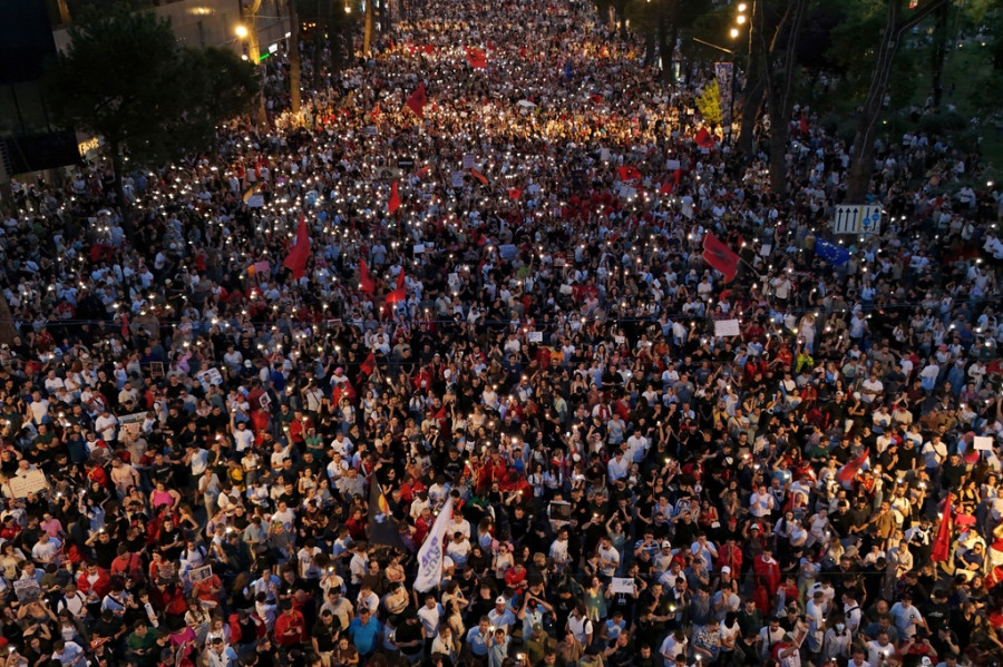 APTOPIX Albania Protest Kushner