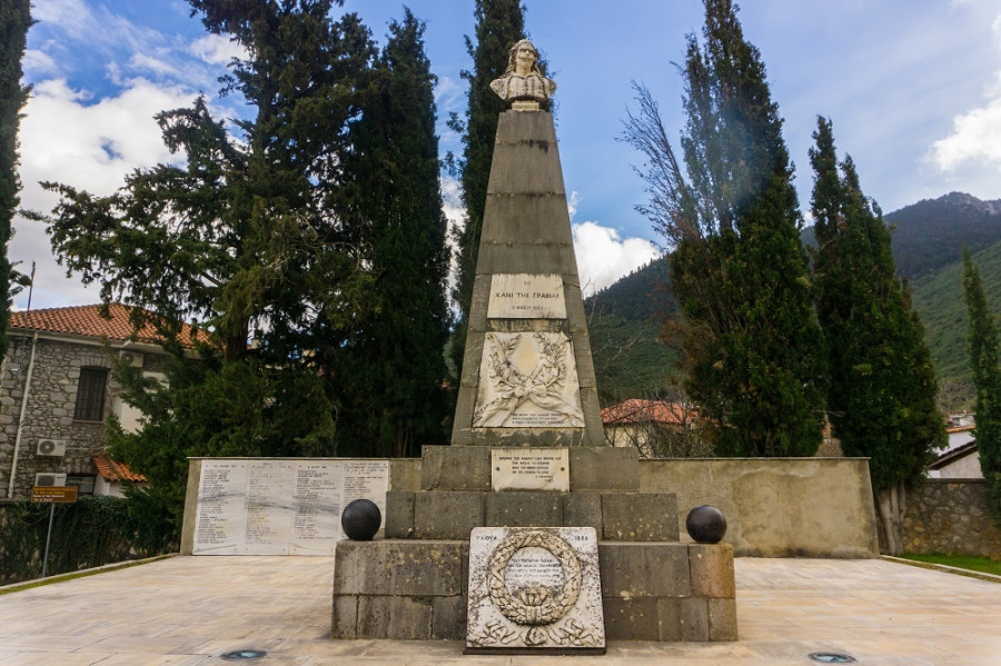 Gravia,,Greece/,January,,2020:,Statue,Of,Odysseas,Androutsos,,The,Commader