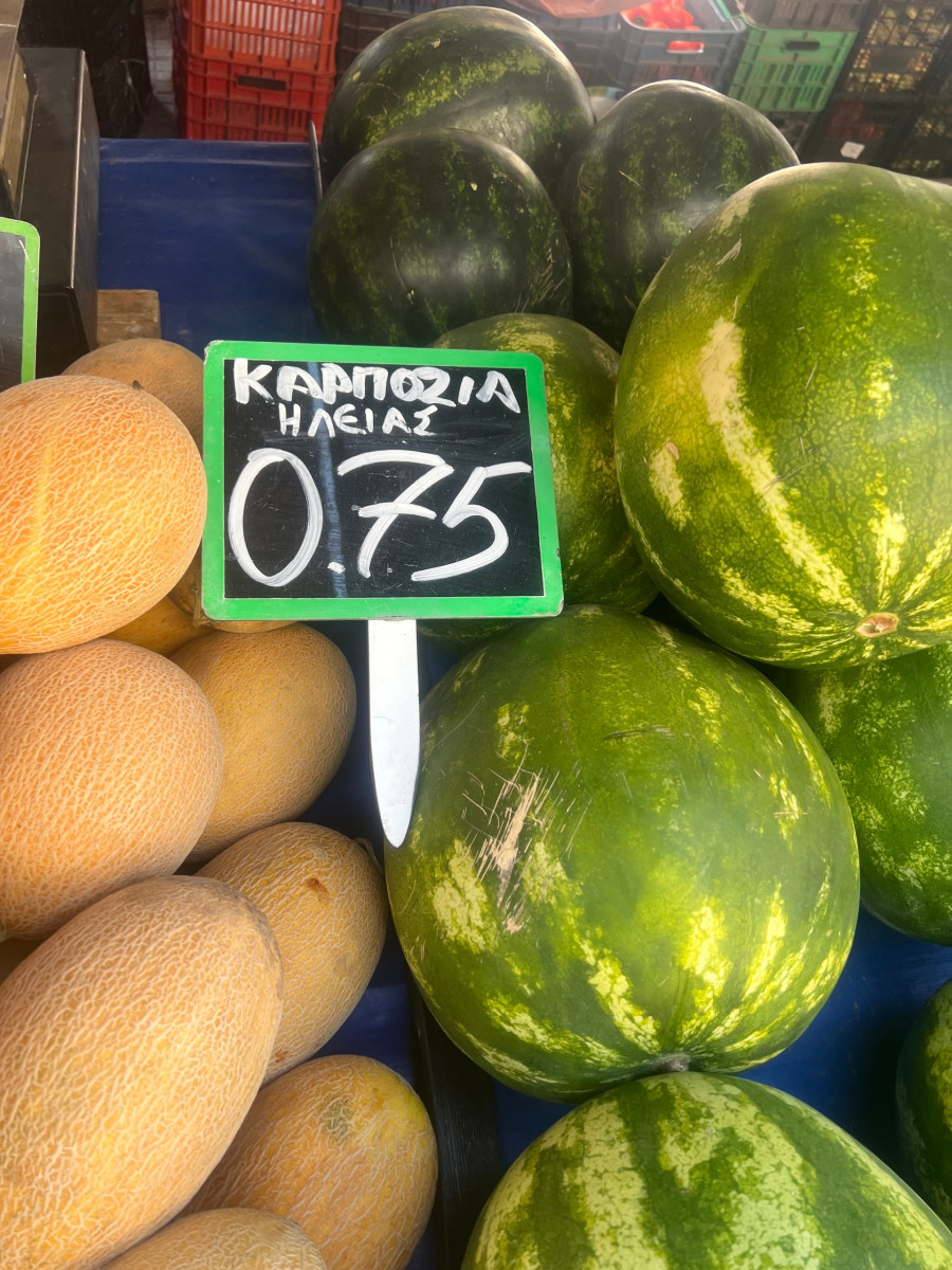 Καρπούζια Ηλείας 0,75 ευρώ