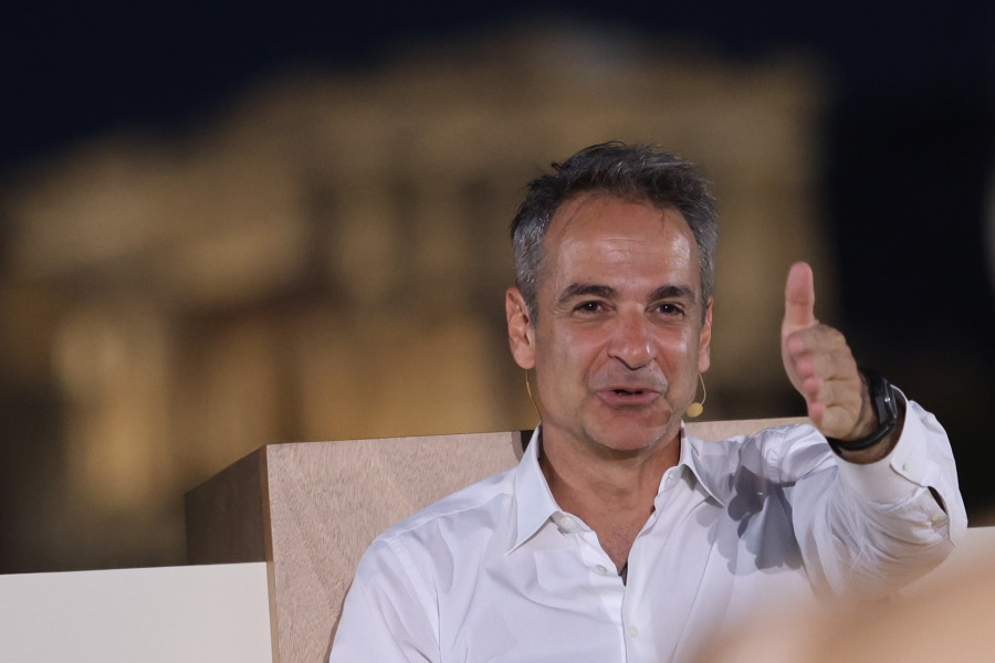 [388438] ΣΥΜΜΕΤΟΧΗ ΤΟΥ ΠΡΩΘΥΠΟΥΡΓΟΥ ΚΥΡΙΑΚΟΥ ΜΗΤΣΟΤΑΚΗ ΣΕ ΣΥΖΗΤΗΣΗ ΜΕ ΤΟΝ HEMANT TANEJA ΔΙΕΘΥΝΟΝΤΑ ΣΥΜΒΟΥΛΟ ΤΗΣ GENERAL CATALYST ΣΤΟ ΠΛΑΙΣΙΟ ΕΚΔΗΛΩΣΗΣ ΤΗΣ ENDEAVOR GREECE  (ΓΙΑΝΝΗΣ ΠΑΝΑΓΟΠΟΥΛΟΣ / EUROKINISSI)