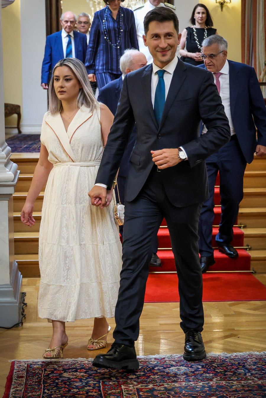 [388621]  ΔΕΞΙΩΣΗ ΣΤΟ ΠΡΟΕΔΡΙΚΟ ΜΕΓΑΡΟ ΓΙΑ ΤΗΝ 52η ΕΠΕΤΕΙΟ ΑΠΟΚΑΤΑΣΤΑΣΗΣ ΤΗΣ ΔΗΜΟΚΡΑΤΙΑΣ  (ΓΙΑΝΝΗΣ ΠΑΝΑΓΟΠΟΥΛΟΣ / EUROKINISSI)