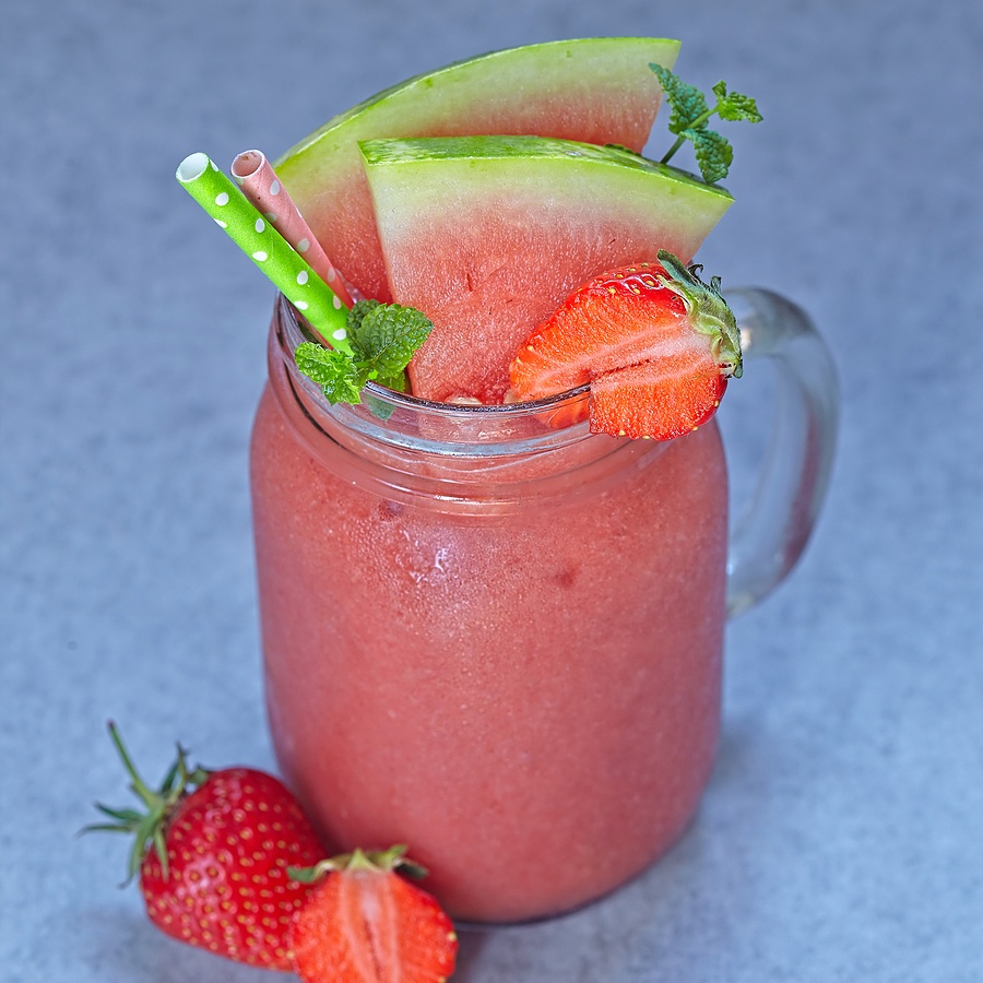 smoothie με καρπουζι και φραουλες