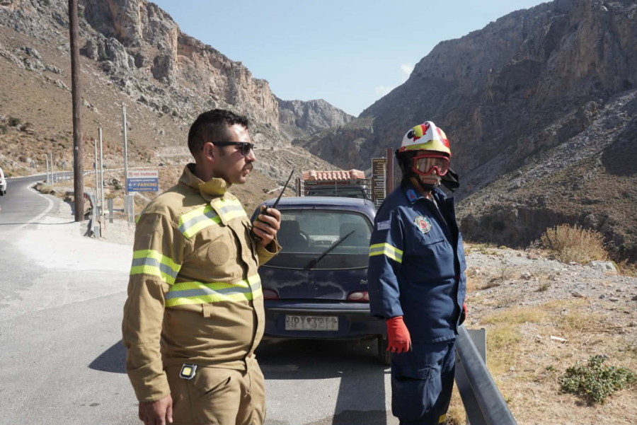 Ρέθυμνο: Φωτιά στο Κουρταλιώτικο Φαράγγι.