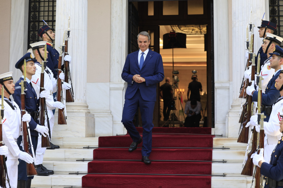 [389194] ΣΥΑΝΤΗΣΗ ΤΟΥ ΠΡΩΘΥΠΟΥΡΓΟΥ ΚΥΡΙΑΚΟΥ ΜΗΤΣΟΤΑΚΗ ΜΕ ΤΟΝ ΠΡΟΕΔΡΟ ΤΗΣ ΔΗΜΟΚΡΑΤΙΑΣ ΤΟΥ ΛΙΒΑΝΟΥ ΣΤΡΑΤΗΓΟΥ JOSEPH AOUN  (ΓΙΩΡΓΟΣ ΚΟΝΤΑΡΙΝΗΣ / EUROKINISSI)