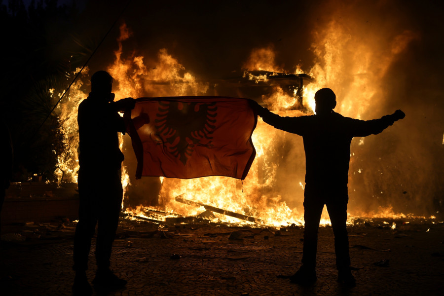 APTOPIX Albania Protests